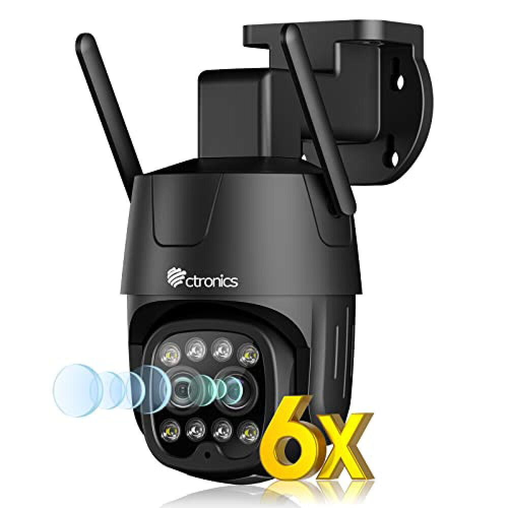 2眼式レンズ 】 Ctronics 防犯カメラ 屋外 6倍ズーム 5GWi-Fi対応 自動