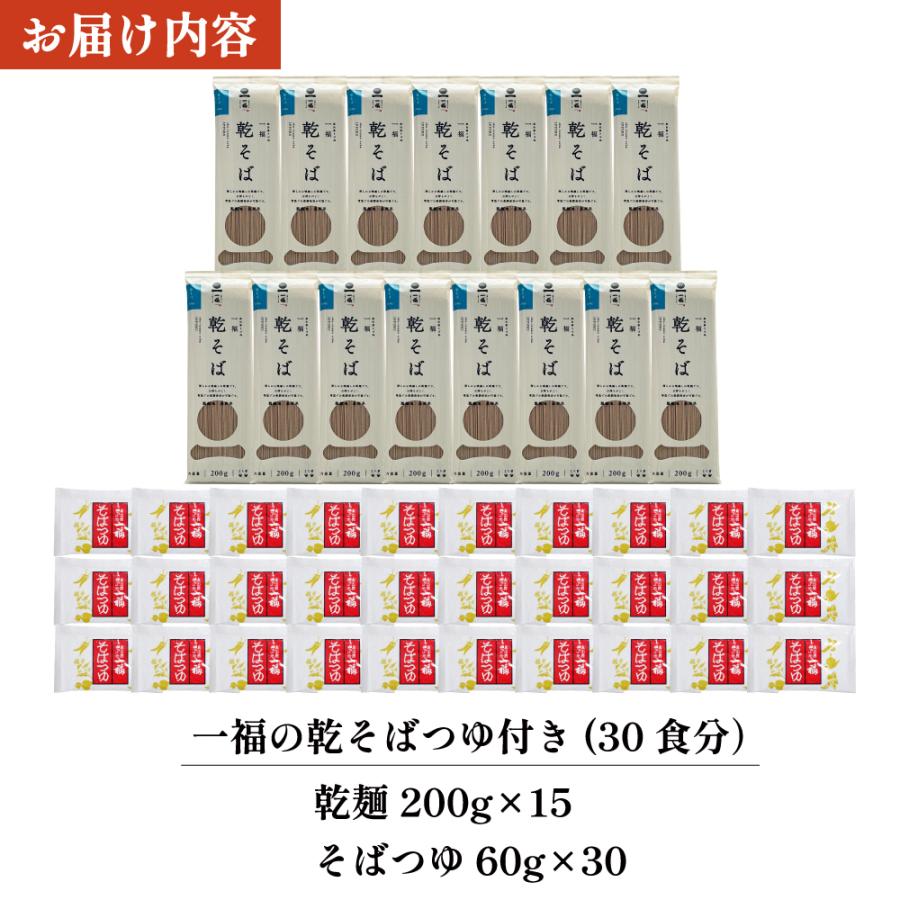 そば 乾麺 業務用 お徳用 15本(30人前) つゆ付 送料無料 お徳用 ご家庭用 乾そば 乾麺 保存食 非常食