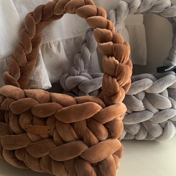 【 DIY KIT 】 天鵝絨粗毛線線材1kg長型肩背包 l全程教學影片