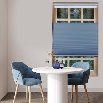 天藍上下開合雙循環珠鍊遮光蜂巢簾 (Federal Blue)