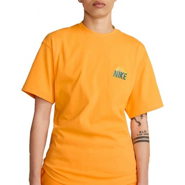 Nike Logo 胸前刺繡 短袖 橘黃 羅紋領 FB2759-717