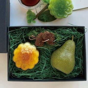 【綠印中秋限定】皂一塊月餅禮盒2入組 ｜ 柚子精油沐浴手工皂+柚子造型香氛蠟燭