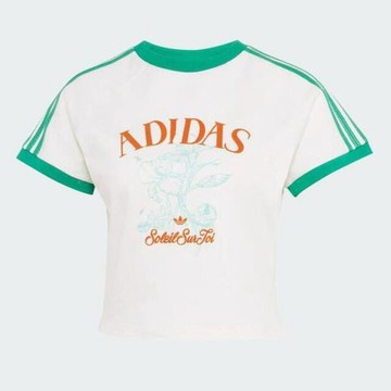 Adidas 愛迪達 Resort S Tee W KX0736 女 T恤 運動上衣 休閒短袖 白 亞版 短版