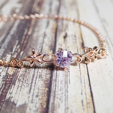 【比法一生】純銀手鍊—紫嬌花 925銀手工飾品