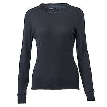 Wildland 女Highest彈性圓領保暖衣黑