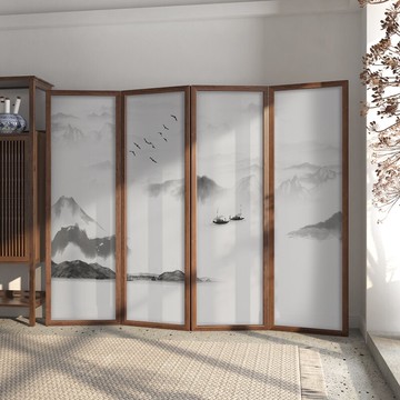 屏風 中式屏風 客廳隔斷折屏 中式屏風隔斷客廳臥室遮擋家用現代簡約進門玄關實木禪意移動折屏【MJ20963】