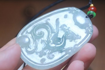 【鳳凰玉珮】天然A 貨翡翠吊墜 /玉石項鏈/ 浴火鳳凰仿古掛件