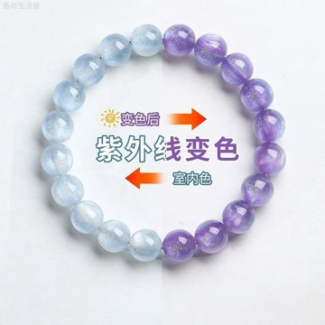 夏季新款紫外綫光變氣質小衆女款手串2025爆款百搭成品手鏈 手串冰裂水晶手鍊 手鍊 變色手鍊 11