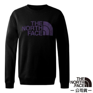 【The North Face】女 Logo 經典吸濕透氣棉質長袖圓領T恤.上衣_8ASU-JK3 黑