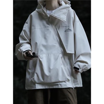 山系戶外防水沖鋒衣外套男秋季美式潮牌新款設計感多拉鏈工裝夾克