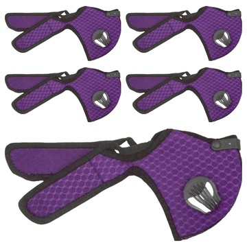 3D立體活性碳防空汙運動口罩 兒童用 13x27cm  絳紫色  5片  1組