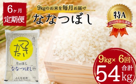 北海道 定期便 6ヵ月連続6回 令和5年産 ななつぼし 4.5kg×2袋 特A 精米 米 白米 ご飯 お米 ごはん 国産 ブランド米 おにぎり ふっくら 常温 お取り寄せ 産地直送 送料無料