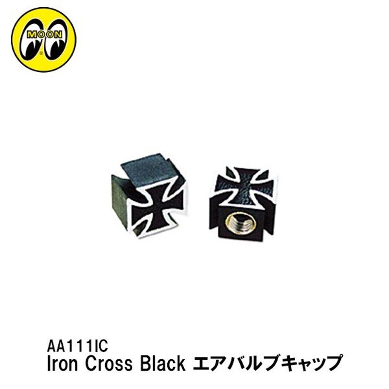 送料無料/即納】 MOONEYES ムーンアイズ Iron Cross Black エア バルブ キャップ AA111IC tronadores.com