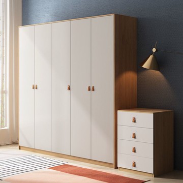 衣櫥/衣櫃/收納/衣櫥套/衣櫥衣櫃/大衣櫥 現代簡約經濟型儲物柜子北歐風家用臥室組合衣柜四五門組裝大衣櫥