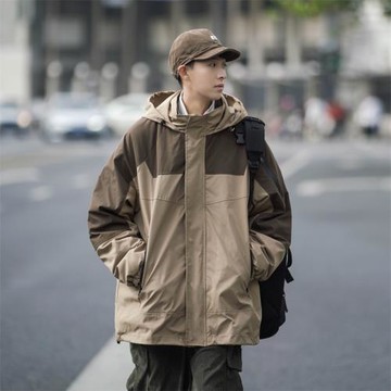 三合一沖鋒衣男可拆卸工裝外套戶外山系登山服春秋美式機能風夾克