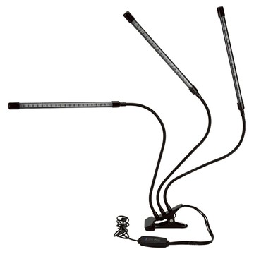 LED夾式全光譜植物燈  三頭款 黑色