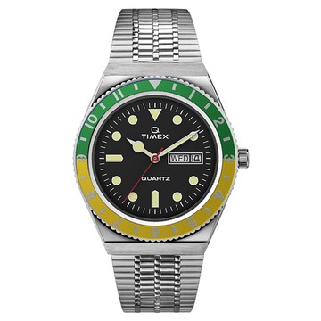 TIMEX Q 經典手錶 (綠x黃x黑 TXTW2U61000)