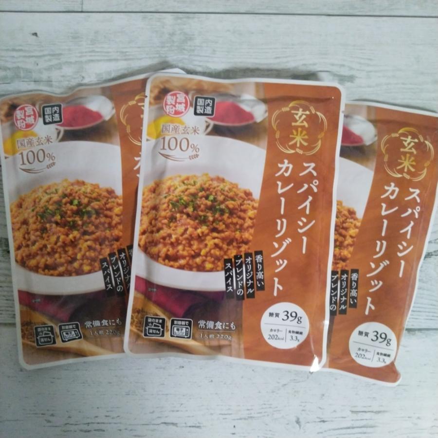 玄米スパイシーカレーリゾット 220g×3袋 メール便送料無料 ポイント消化 500