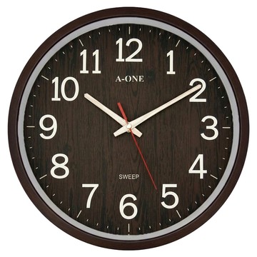 A-ONE 金吉星 靜音木紋掛鐘  靜音木紋 咖啡色