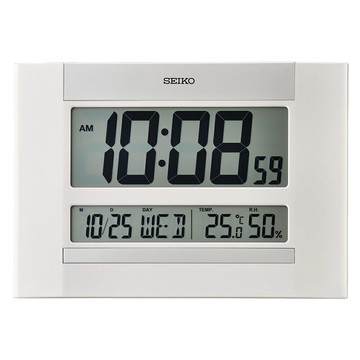 seiko SK037 精工鐘 (QHL088W) 溫溼度顯示靜音電子鐘(白)18*26*2.2cm｜樂天領券現折★全館特惠中★指定刷卡回饋10%