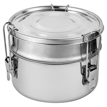 Couselect 圓形2層便當盒 14cm  不鏽鋼色  1個