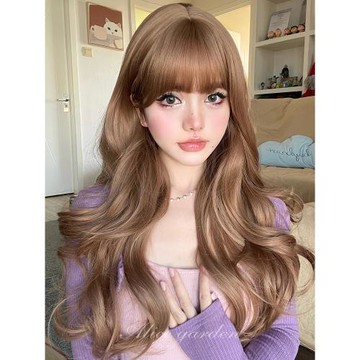 AG假發女網紅lolita日系大波浪長卷發少女jk顯白修臉齊劉海全頭套