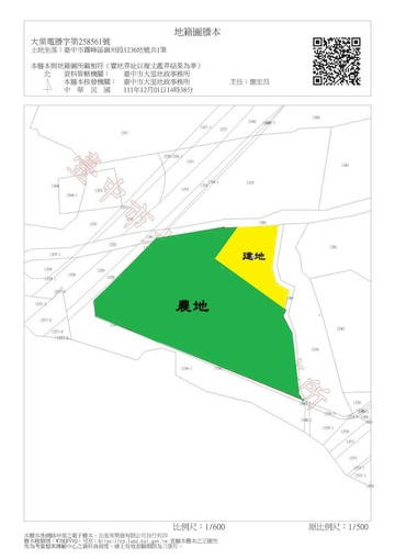 霧峰都計內大面寬農建地｜台中市霧峰區錦州段