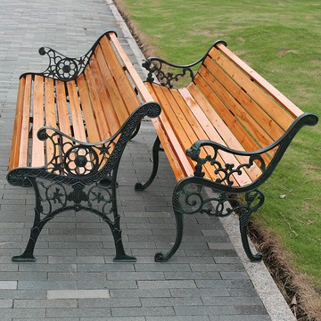 ??快速出貨?? 公司貨 戶外公園椅長椅鐵藝長條椅庭院休閑防腐實木靠背廣場室外休閑椅