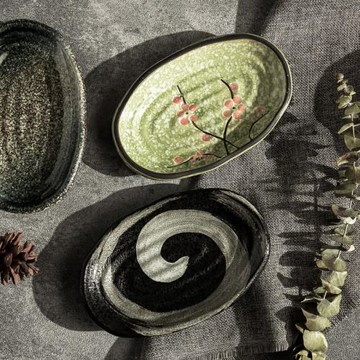 和風日式骨碟 小號菜碟 創意陶瓷盤子 日料餐具 壽司碟 波紋盤子