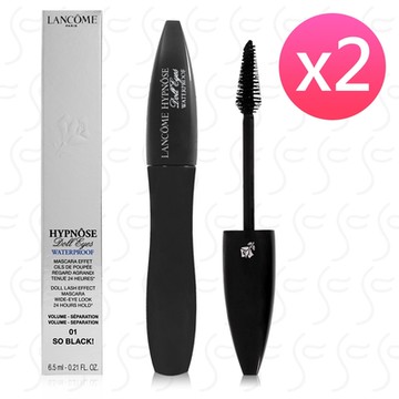 LANCOME蘭蔻 娃娃大眼防水睫毛膏#01/6.5ml *2