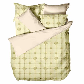 LAMINA 樂米娜 絲奈爾 蘇格蘭 100%純棉棉被3件組  雙人加大  米色  床包 + 枕套 2個