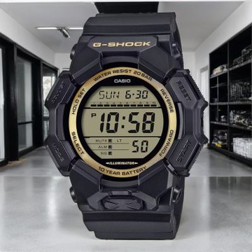 CASIO 卡西歐 G-SHOCK 經典黑金 10年電力大螢幕電子錶 手錶 學生錶 1212購物節 送禮推薦 GD-010GB-1A9
