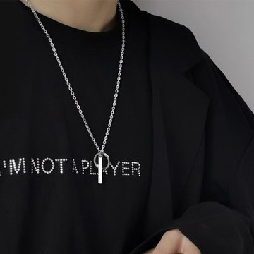 MoonDy 指環項鍊 韓國項鍊 毛衣鏈 嘻哈項鍊 男生生日禮物 銀項鍊 項鍊 純銀項鍊