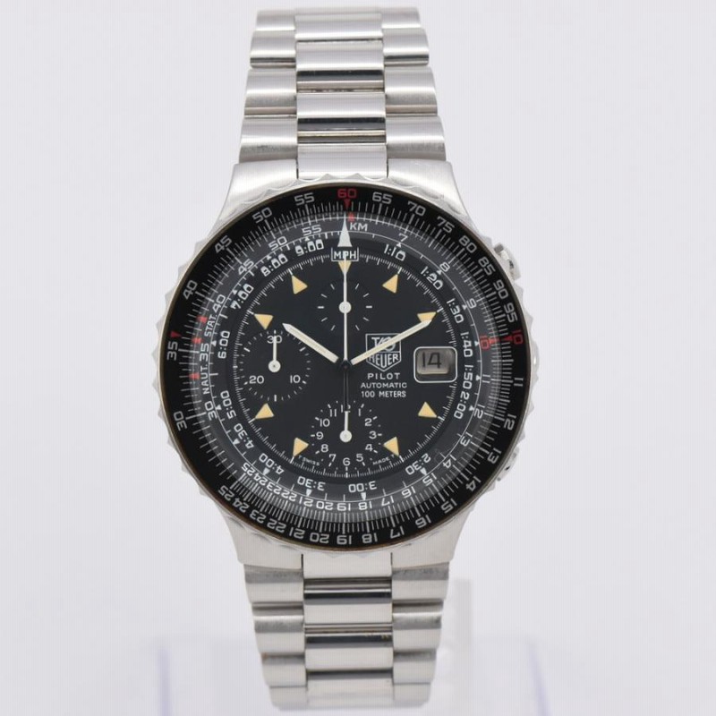 TAG HEUER タグ・ホイヤーのパイロット 130-206-Z デイト 黒 文字盤 自動巻メンズ腕時計 Z#84871 | LINEショッピング