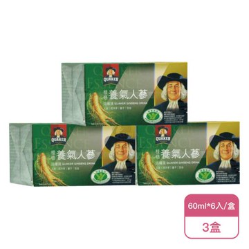 【QUAKER 桂格】養氣人蔘滋補液X3盒(60ml*6瓶/盒)