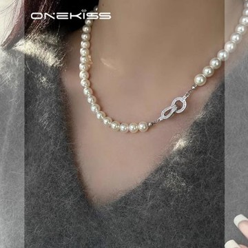 輕奢滿鉆卡扣真多麻百搭珍珠項鏈女2025新款爆款氣質毛衣鏈頸鏈