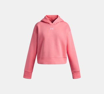 [UA]女童 Rival Fleece Crop 長袖帽T-人氣新品