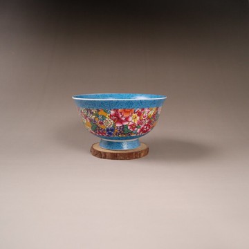 古玩陶瓷器收藏粉彩萬花圖紋瓷碗家居用品擺件擺設工藝品收藏禮品