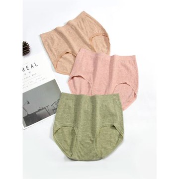 大碼內褲女 無縫裸氨中高腰收腹提臀三角褲頭美體胖mm彈力大200斤