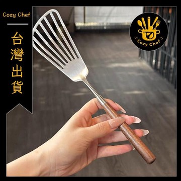 ✨️臺灣出貨✨️暖廚小築✅可開發票316不鏽鋼胡桃木蝴蝶防燙炒菜鏟子鍋鏟家用煎魚烹飪湯勺加厚
