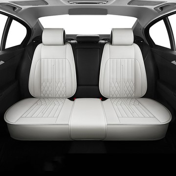 River Fox 車用打孔全包覆式座椅套 後座坐墊+椅背套組  1套  香草米色