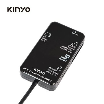 KINYO KCR-6250 多合一晶片讀卡機(記憶卡、晶片卡)(黑色)