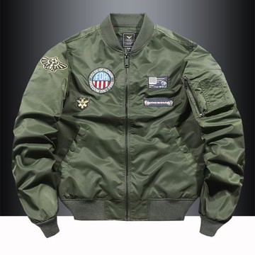 春秋空軍ma1飛行員夾克男士韓版刺繡棒球服薄款大碼工裝外套潮牌