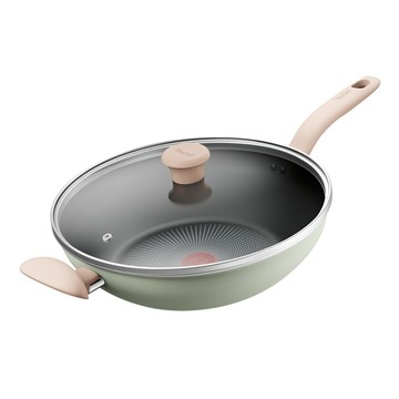 Tefal 抹茶時光系列32CM不沾小炒鍋-加蓋(電磁爐適用)