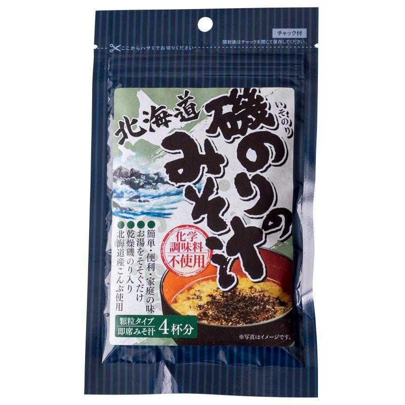 磯のりのみそ汁 30g おさかな屋さんのみそしる 北海道産昆布使用 化学調味料無添加 (磯の香りが存分に楽しめる味噌汁) 乾燥黒地のり入り