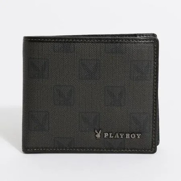 PLAYBOY - 上翻短夾 Legend系列 - 咖啡色