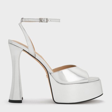 Michelle 真皮踝帶高跟涼鞋