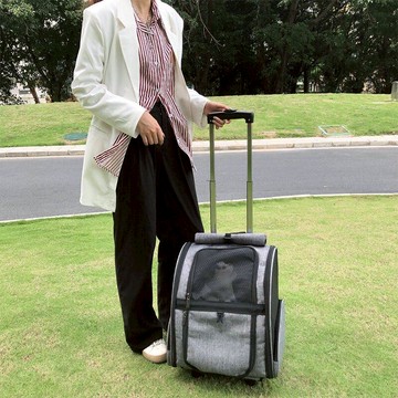 兩用貓包拉桿箱裝兩只貓咪大容量籠子透氣狗狗背包寵物外出便攜包