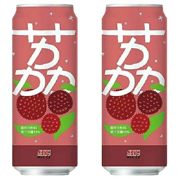 RICO 紅牌 荔枝汁 果汁含量12%  490ml  2罐