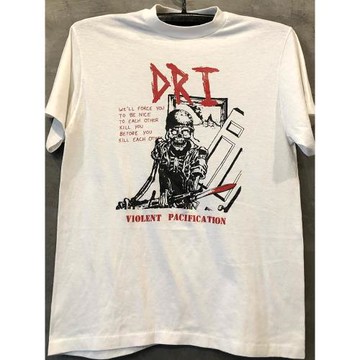 DRI樂隊歐美重金屬搖滾周邊hiphop嘻哈短袖美潮古著男女小領口T恤